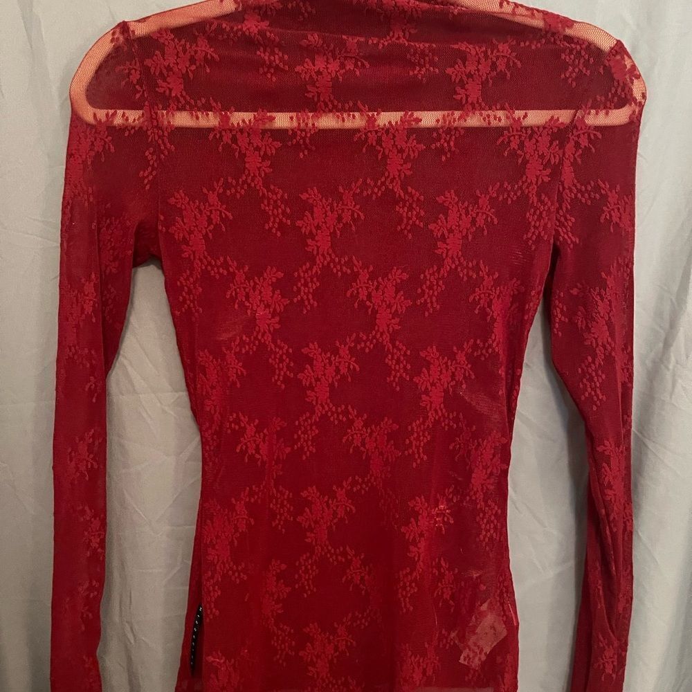 Wissenidee Red Lace Blouse